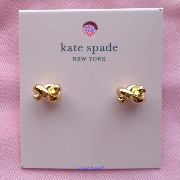 ♠️ Kate Spade ♠️️ Gold Sailor's Knot Stud Earrings - Picture 2 of 8